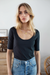 Ballet Scoop Tee - Black