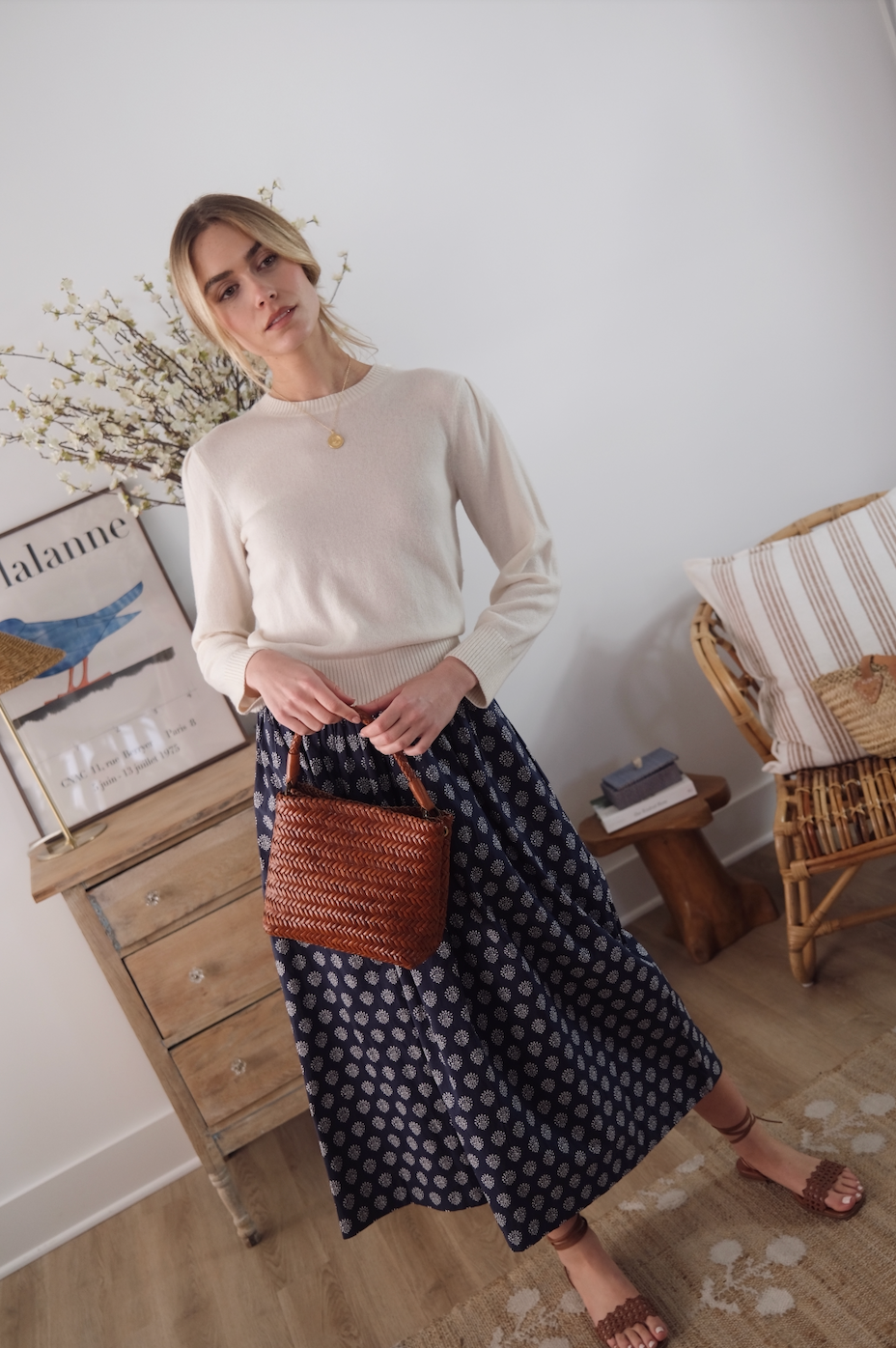 Charlotte Skirt - Navy Mini Meadow