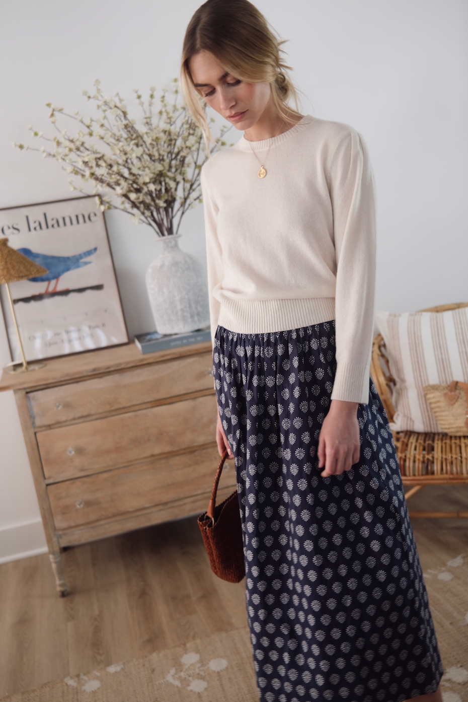 Charlotte Skirt - Navy Mini Meadow