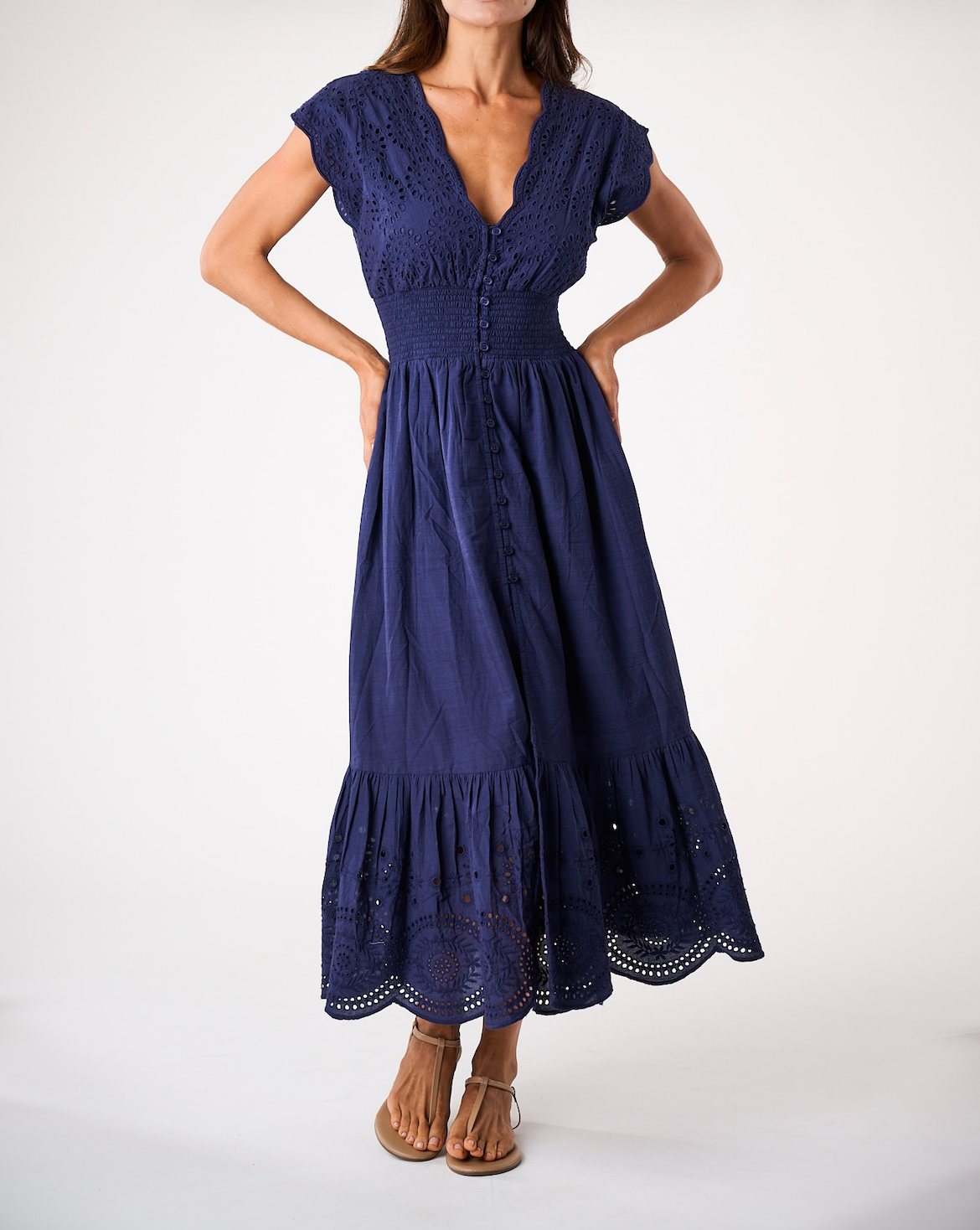 Fiona Dress - Navy Demi Eyelet Marea by Liz Joy Fiona Dress - Navy Demi Eyelet Marea by Liz Joy