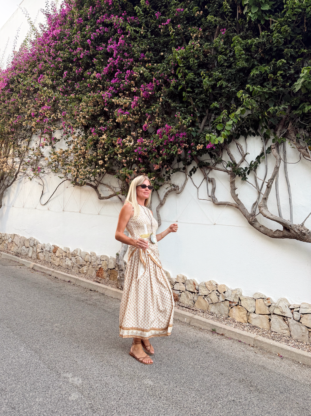 Sara Smocked Midi Dress - Dune Mini Petunia