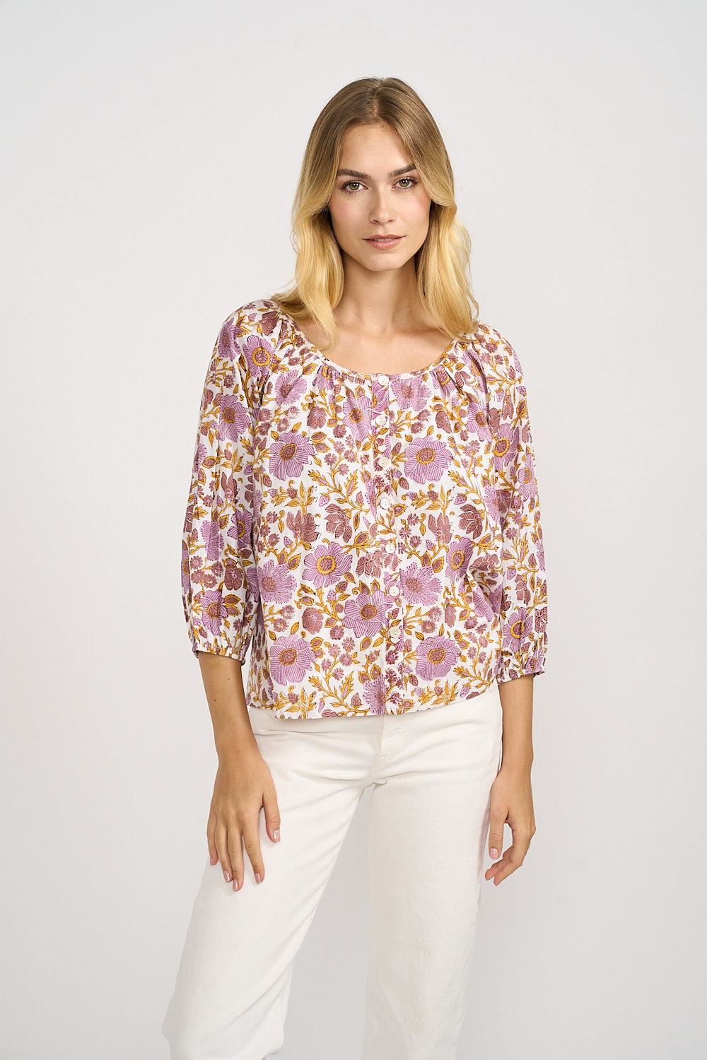 Sophie Top - Lilac Orsay Floral