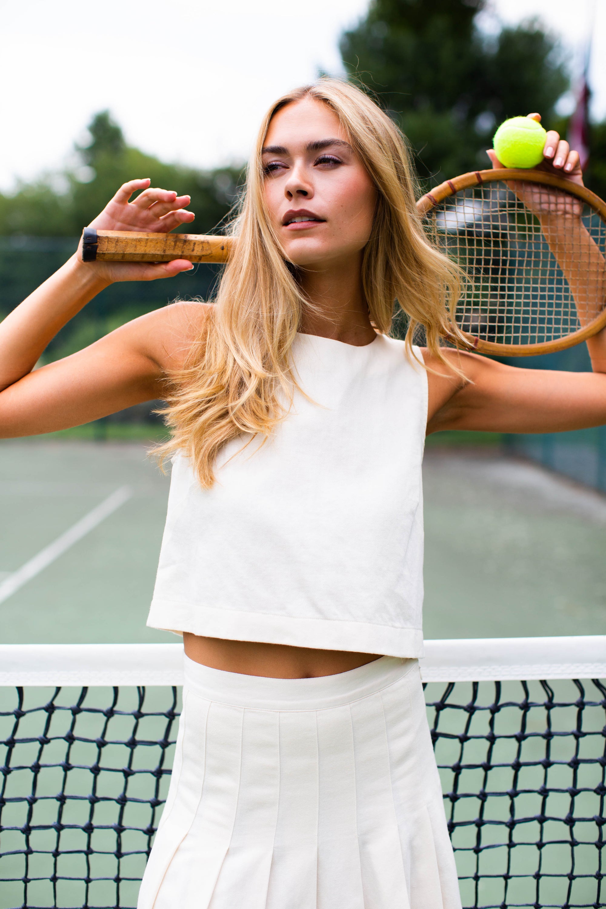 Josie Cotton-Linen Tank - Ivory