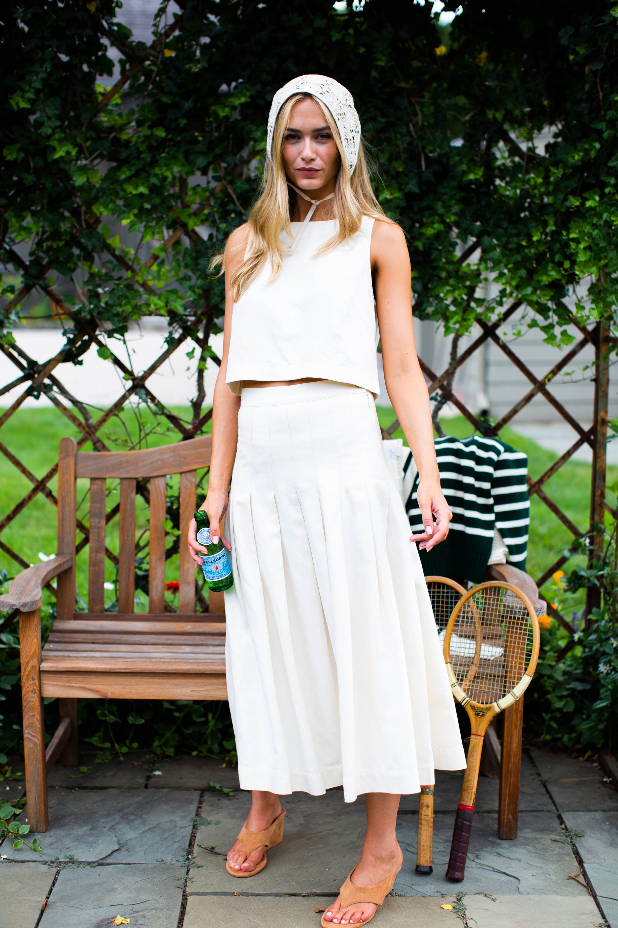 Josie Cotton-Linen Tank - Ivory