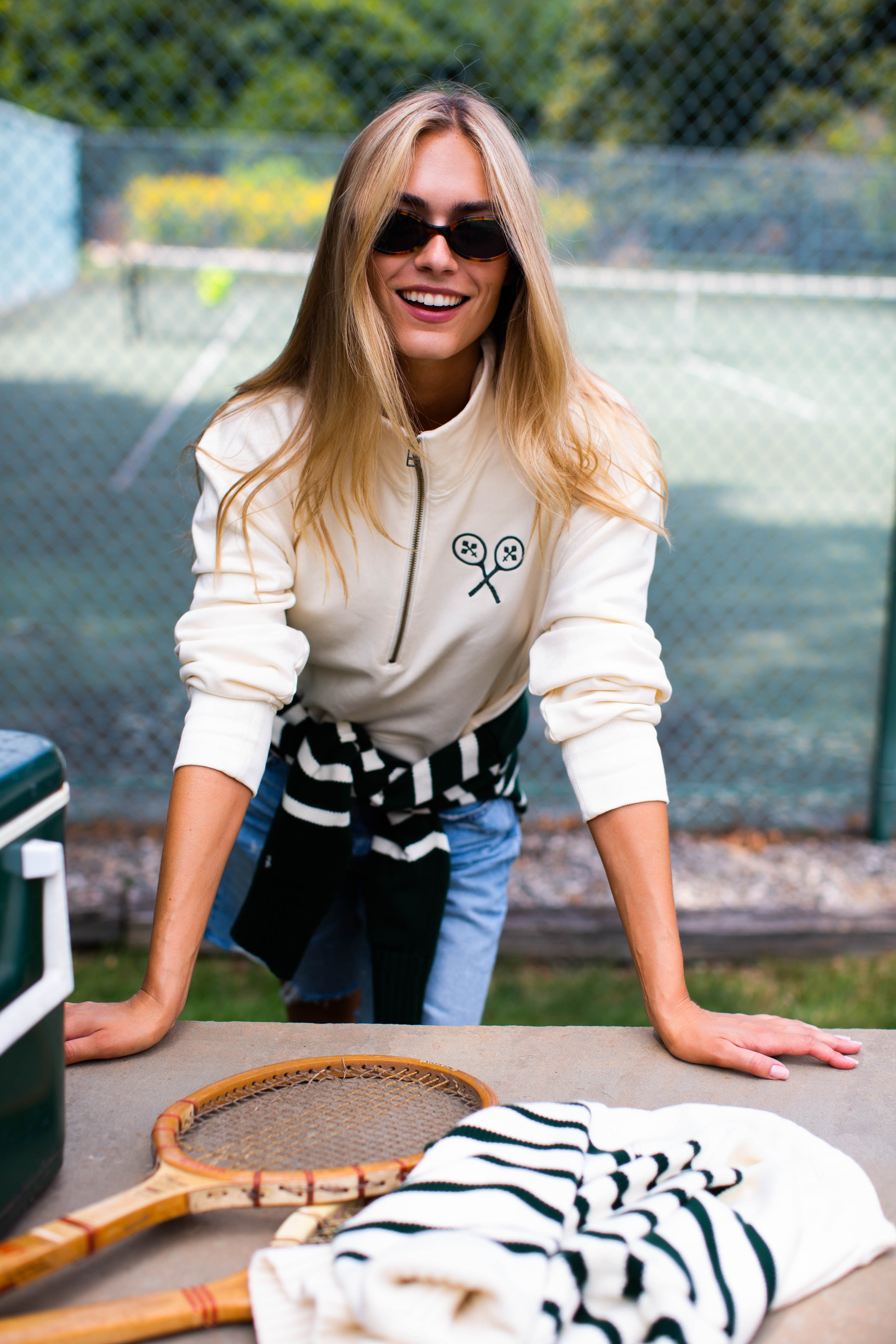 Marea Tennis Quarter Zip - Ivory – Marea by Liz Joy