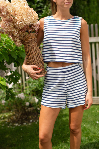 Josie Tank - Navy Nautical Stripe