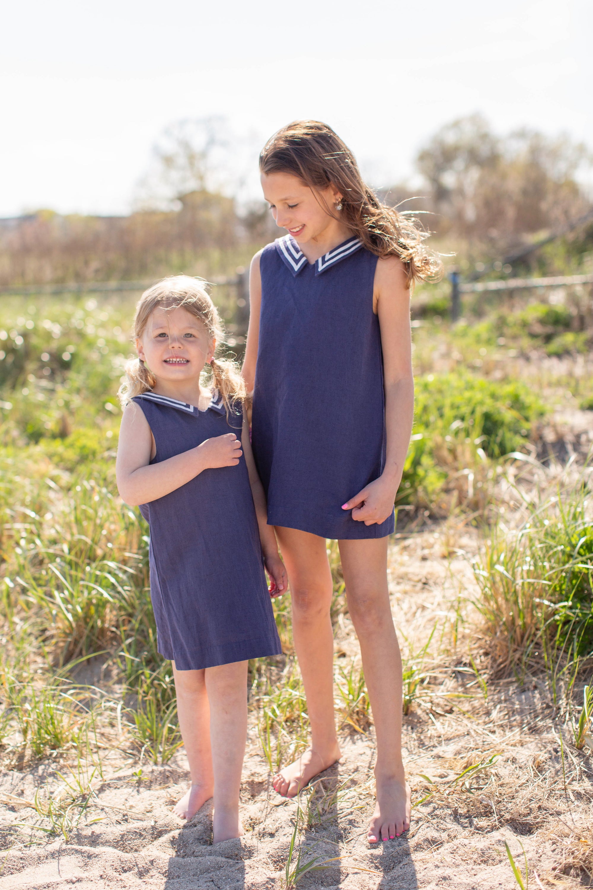 shift dress navy blue Contrast Trim Shift Dress