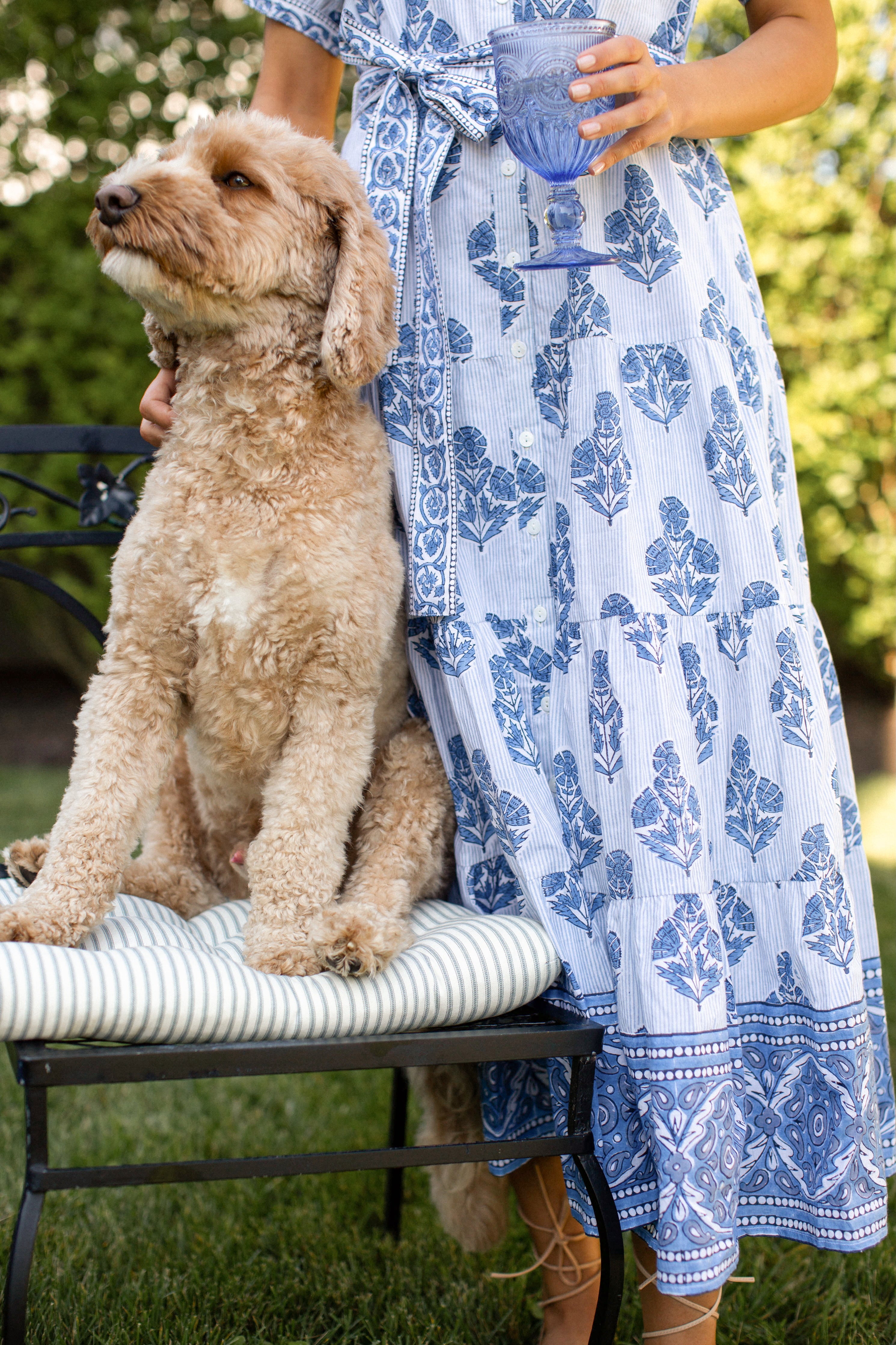 Short Sleeve Shirt Dress - Indigo Striped Hollyhock – Marea by Liz Joy