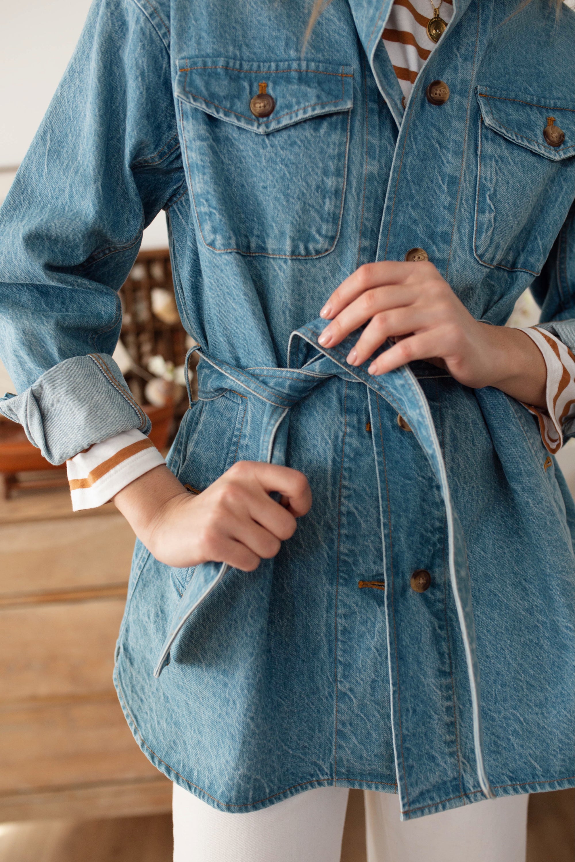 Denim Utility Jacket - Vintage Wash