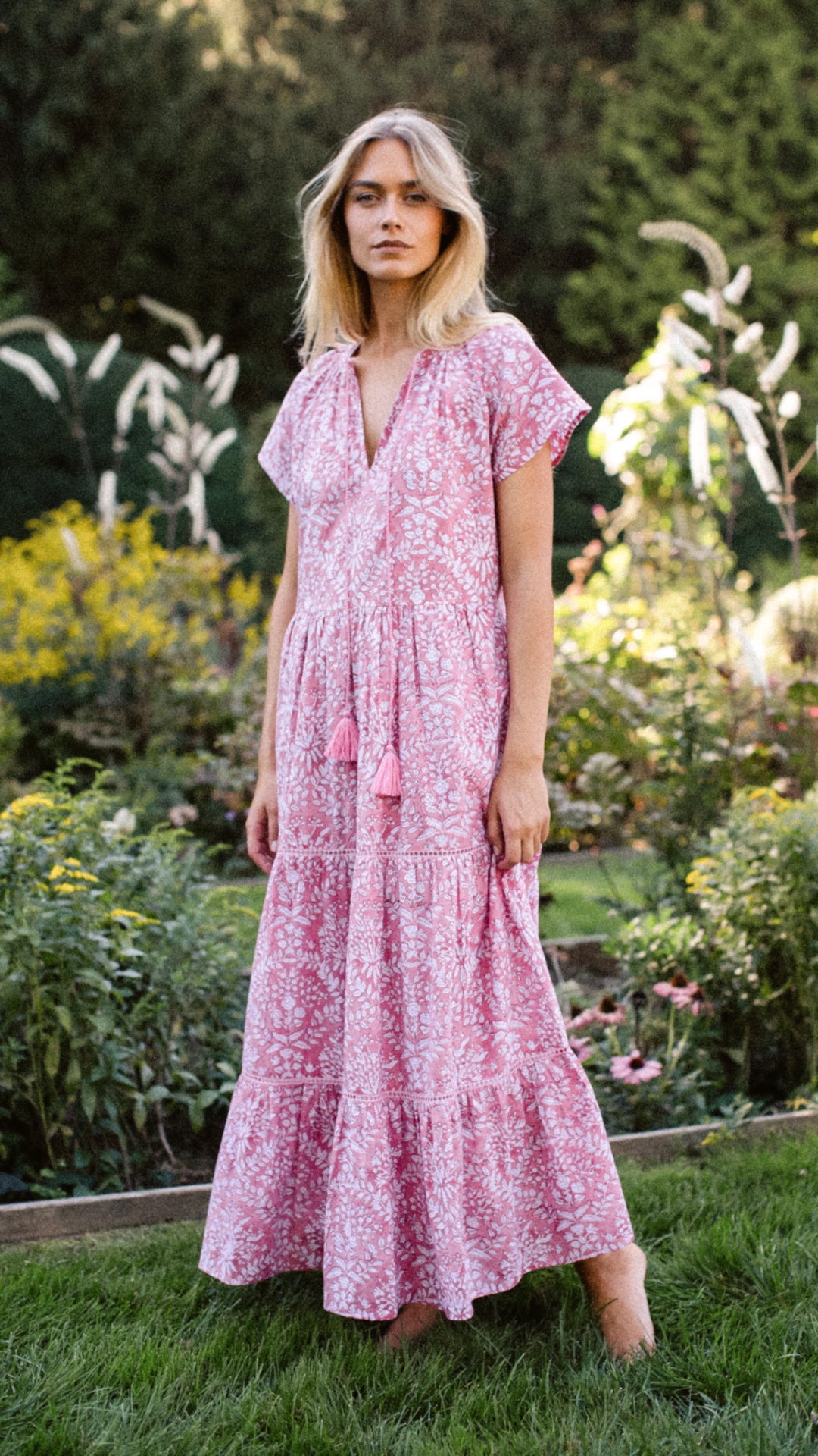 Breakers Dress - Faded Rose Lace Floral – Marea by Liz Joy