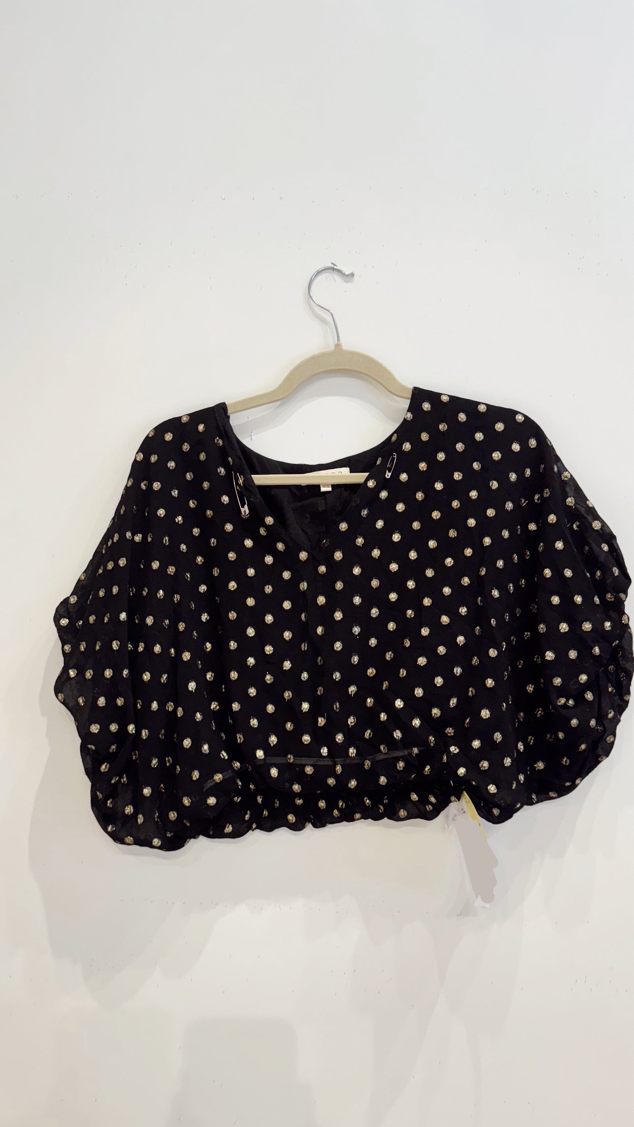 Mary Top - Black Gold Dot - VAULT SAMPLE