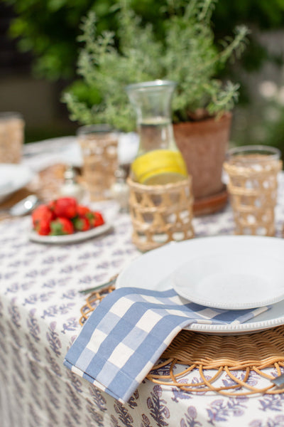 Set of 4 Napkins - Blue Gingham