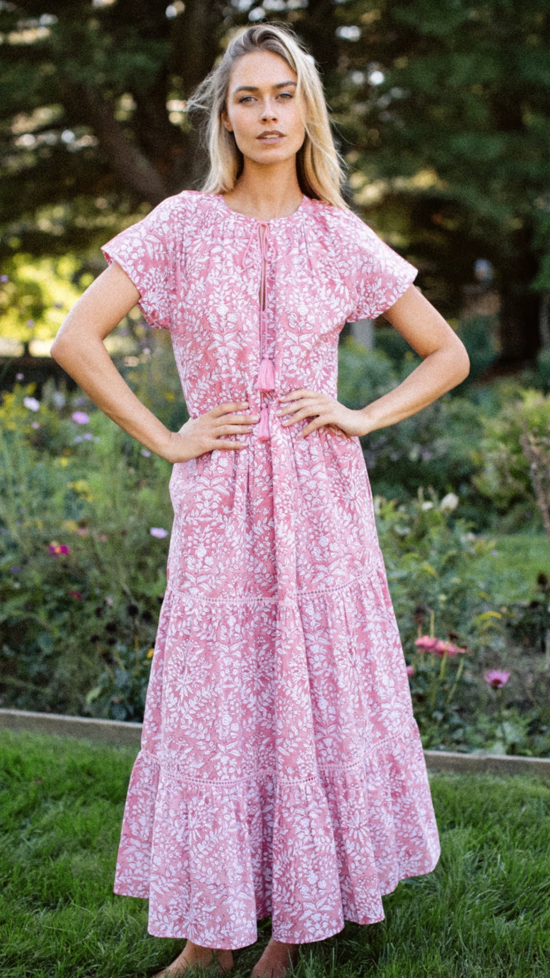 Breakers Dress - Faded Rose Lace Floral – Marea by Liz Joy