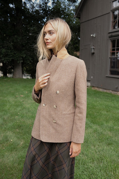 Herringbone Blazer - Chestnut