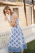 Sara Dress - Indigo Striped Hollyhock