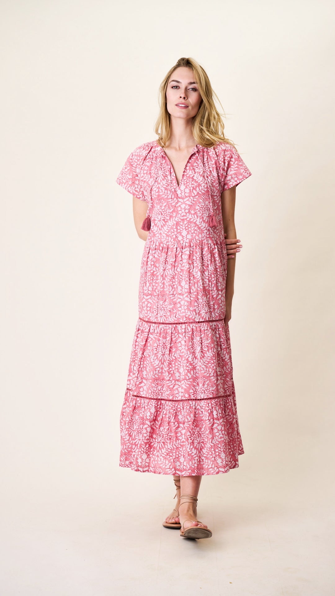 Breakers Dress - Faded Rose Lace Floral – Marea by Liz Joy