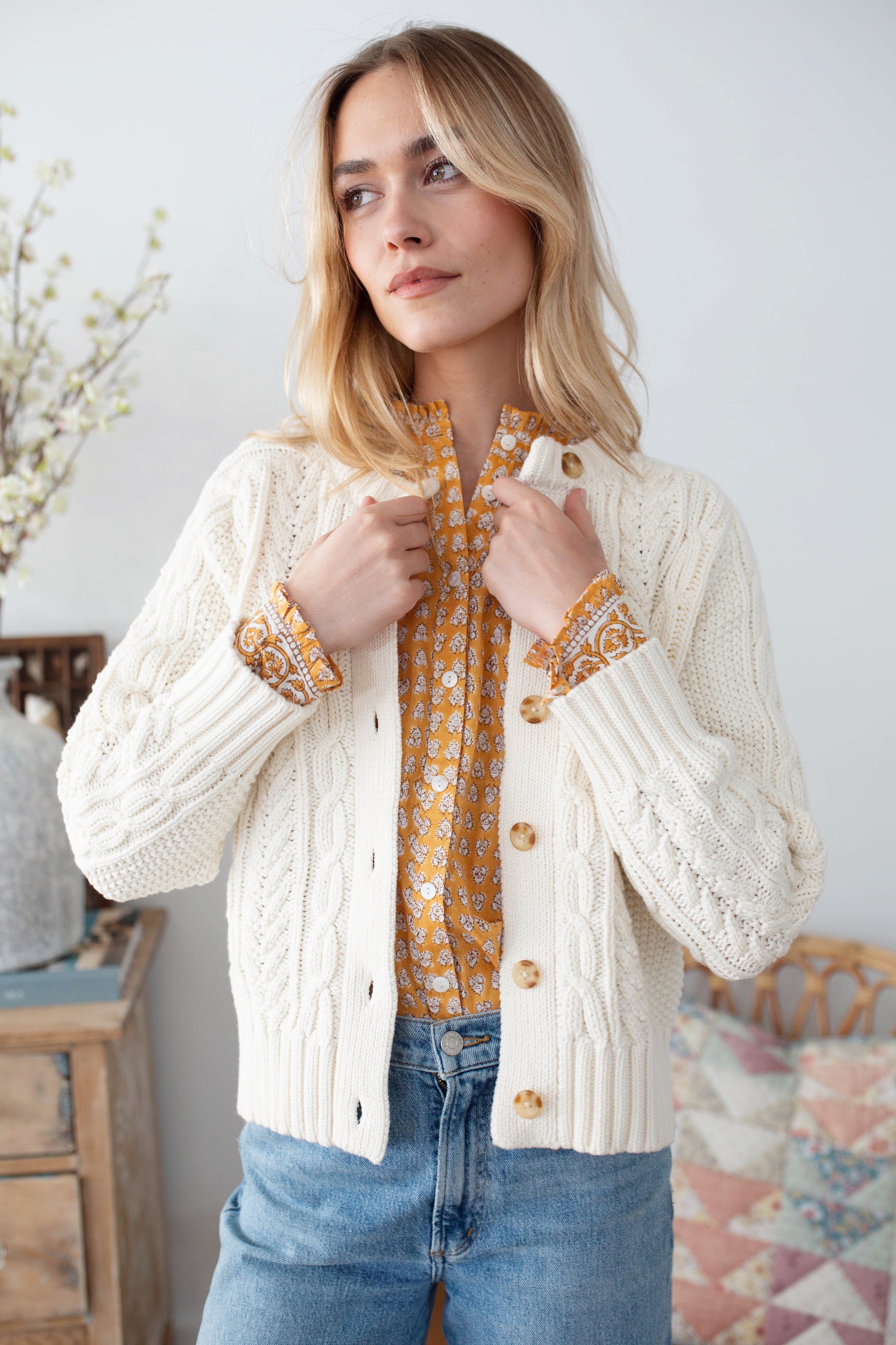 Cable Cardigan - Ivory