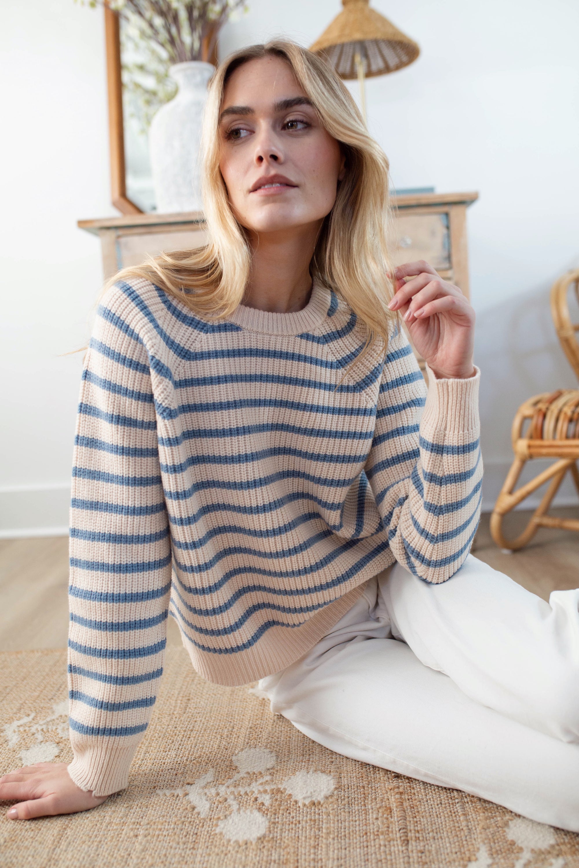 Marea Sweater - Ivory Atlantic Stripe