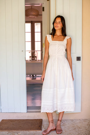 Frida Dress - Shell Schiffli – Marea by Liz Joy
