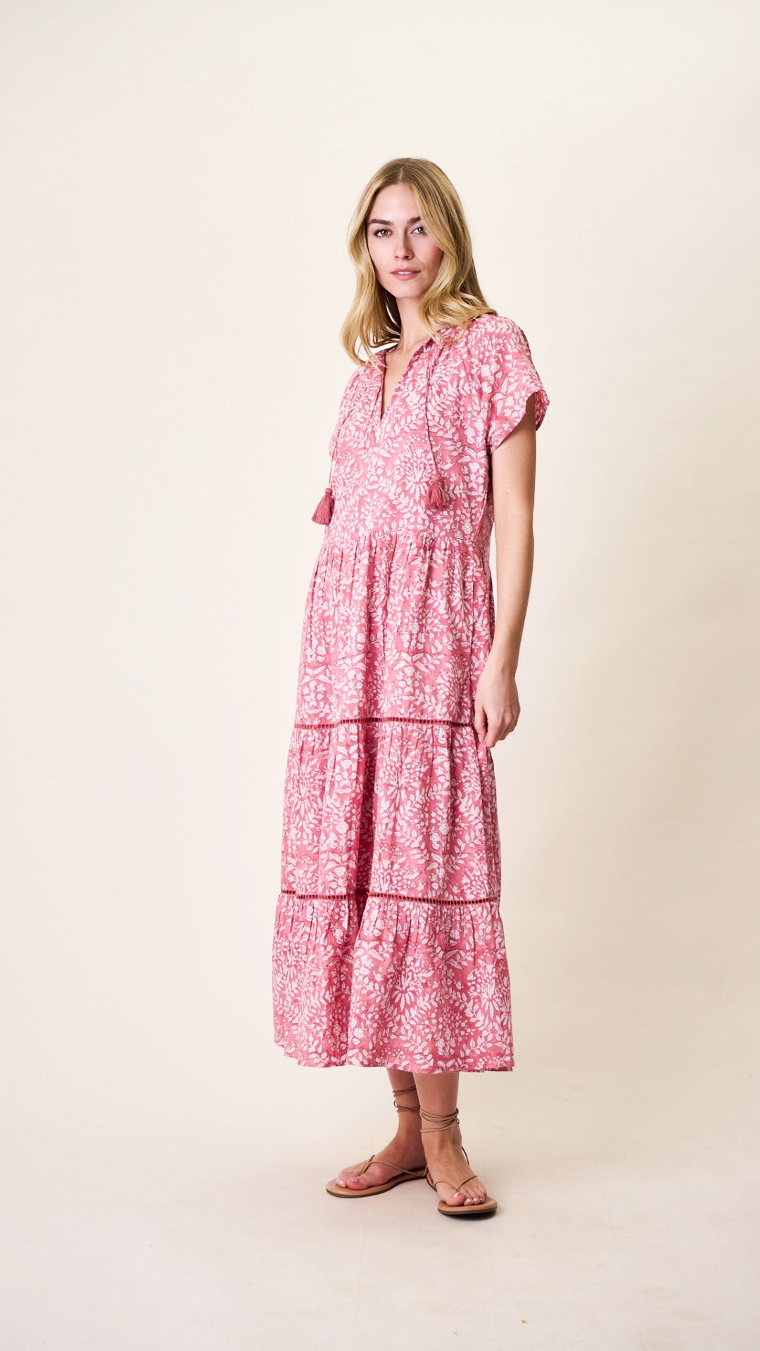 Breakers Dress - Faded Rose Lace Floral – Marea by Liz Joy
