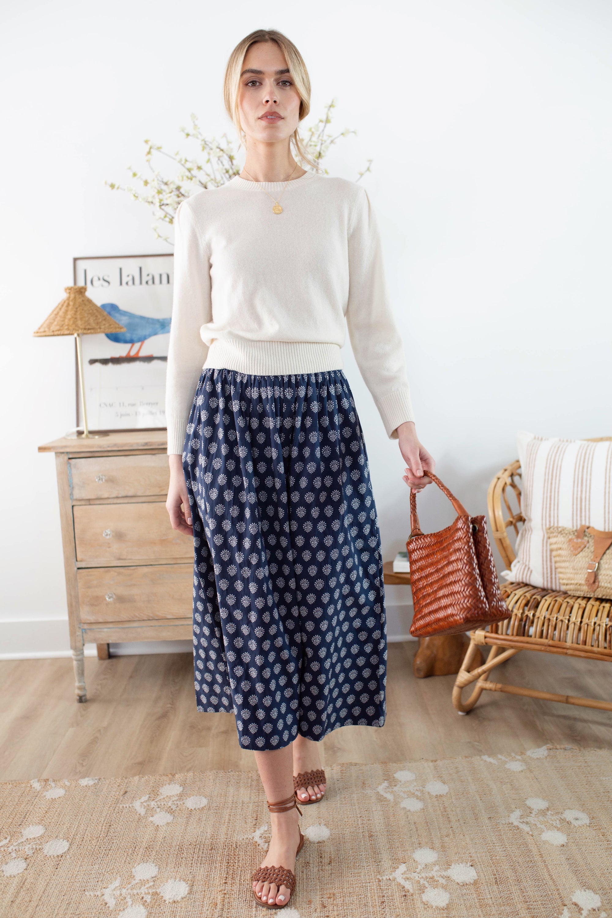 Charlotte Skirt - Navy Mini Meadow