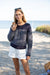 Martha Cardigan - Navy/Ivory Stripe