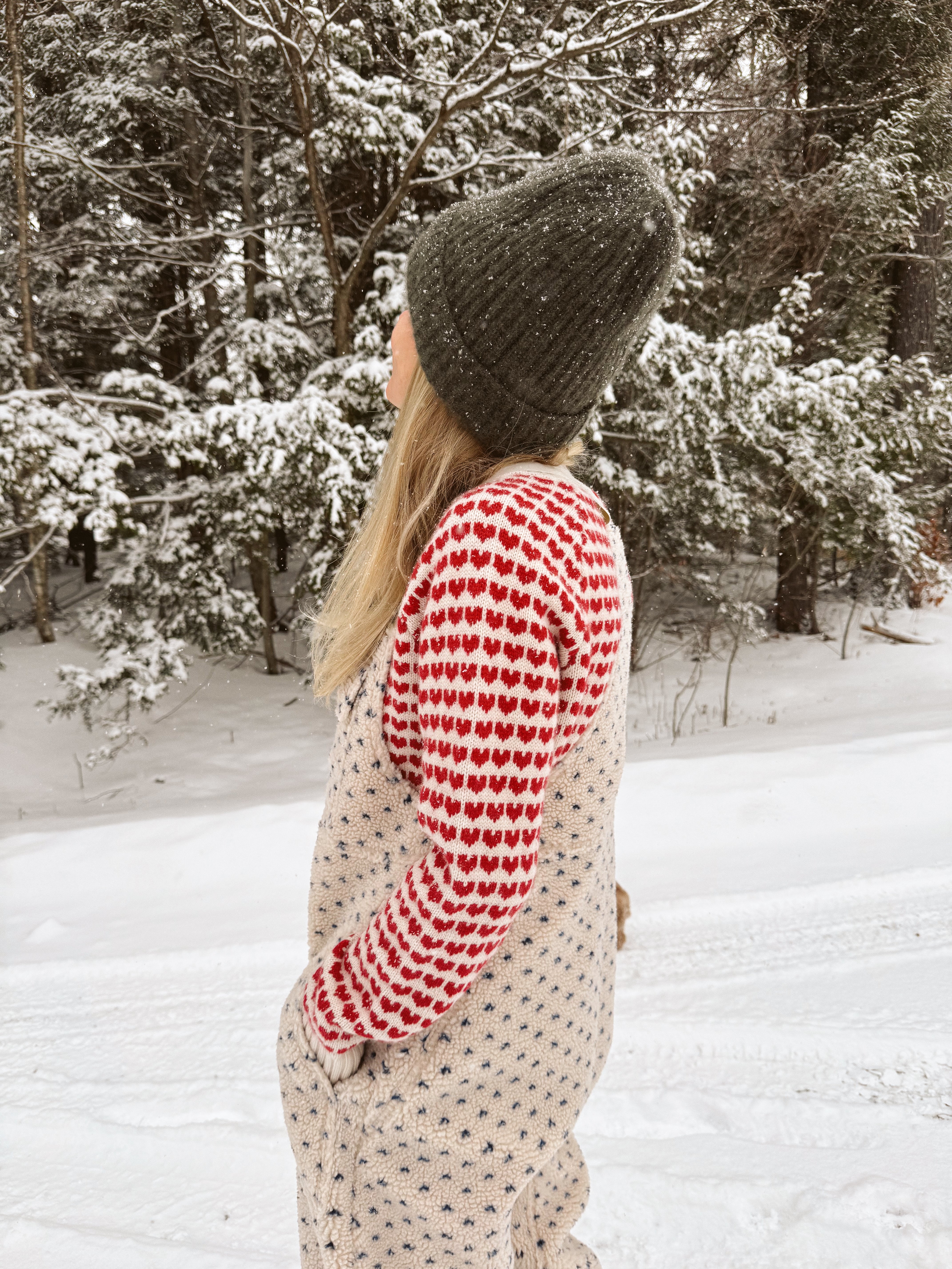 Heart Sweater - Ivory/Red – Marea by Liz Joy