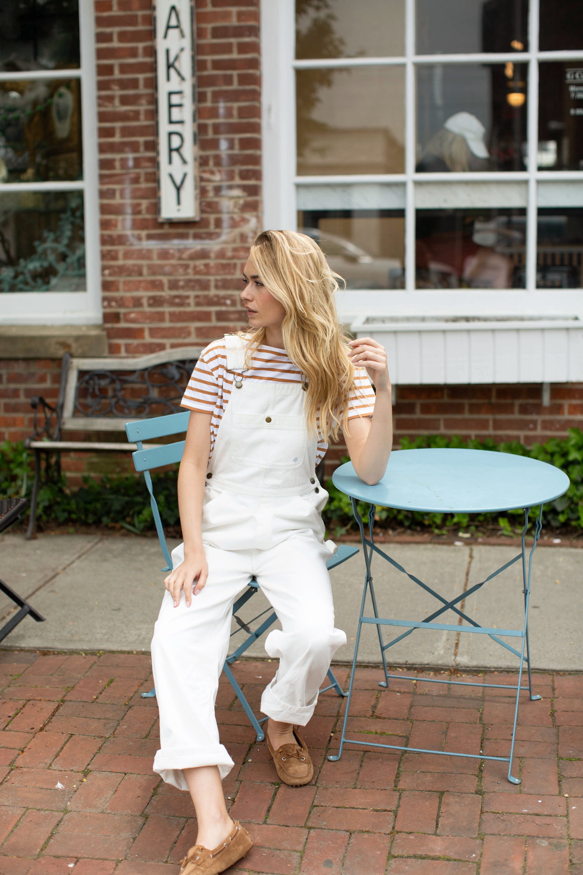 Denim Overalls - Ivory