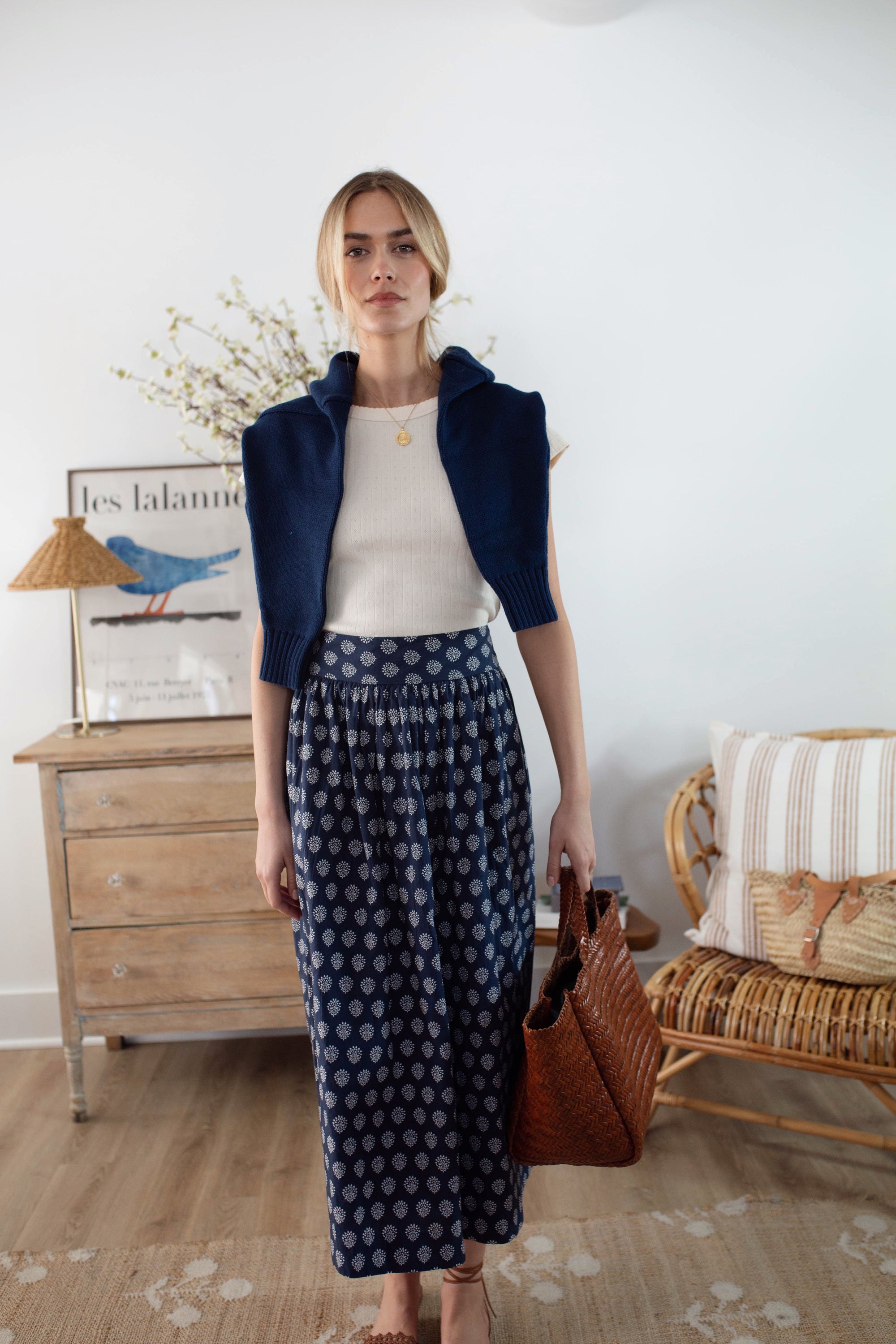 Charlotte Skirt - Navy Mini Meadow