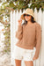 Cropped Beach Sweater - Camel