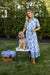 Short Sleeve Shirt Dress - Indigo Striped Hollyhock