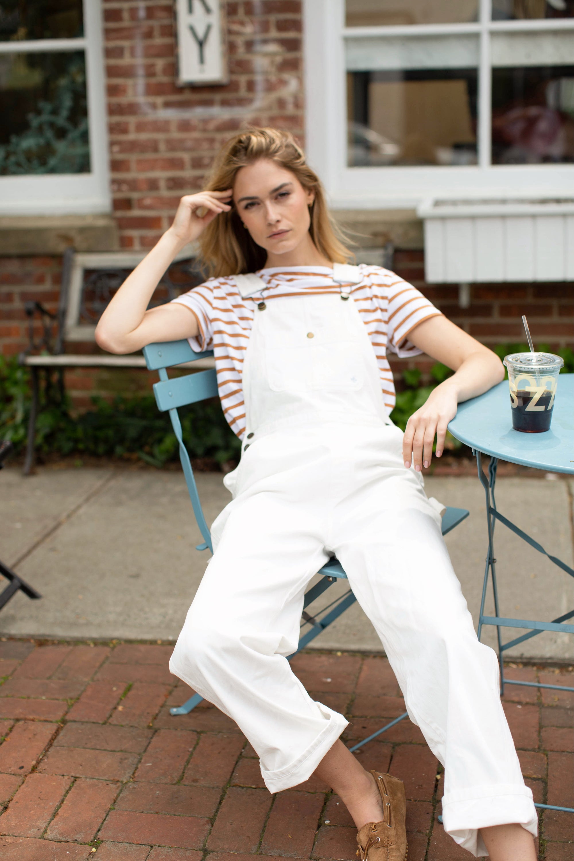 Denim Overalls - Ivory
