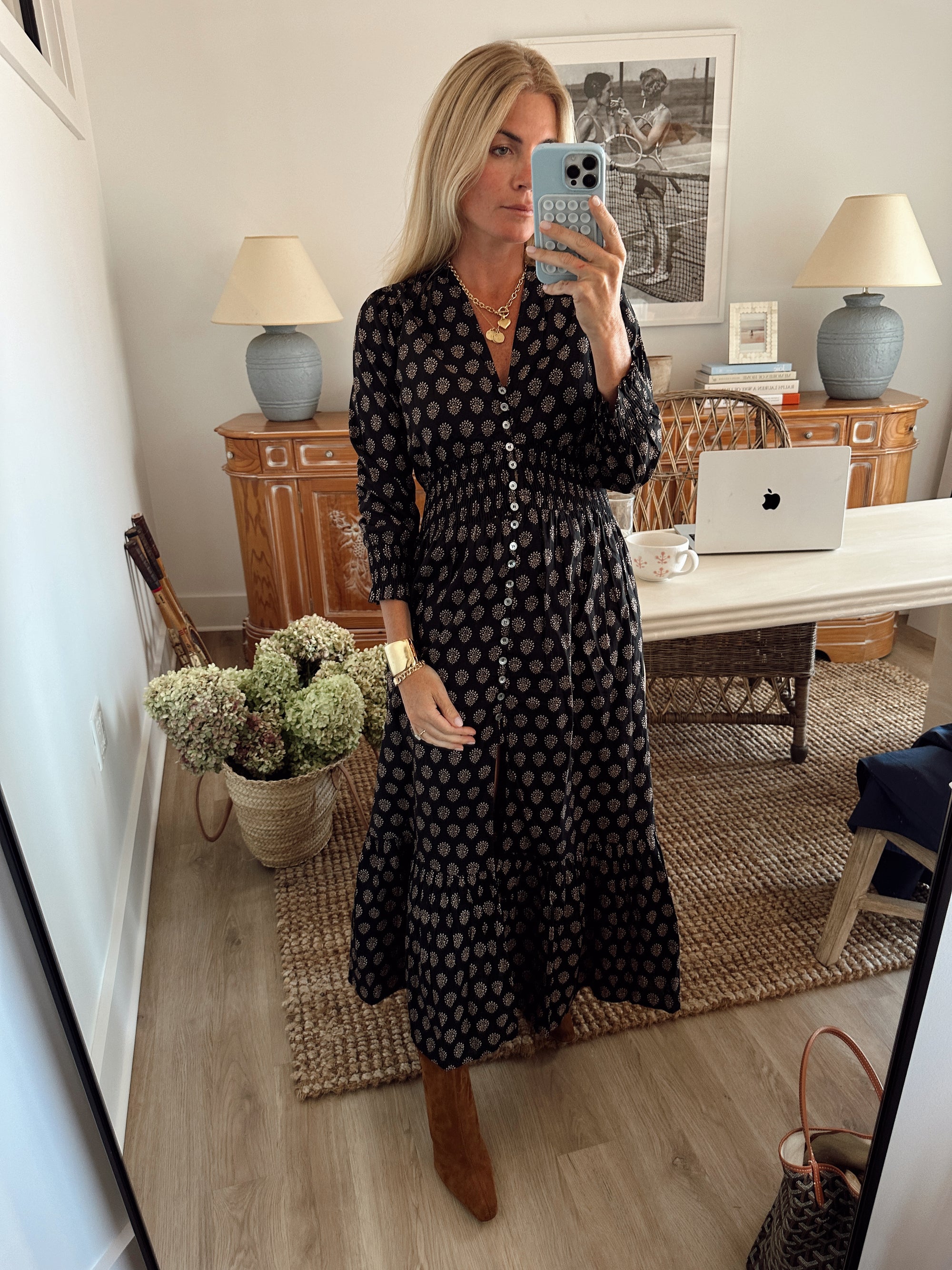 Marea by Liz Joy Francesca Dress - Black Mini Meadow - Female - ( L ) Marea by Liz Joy Francesca Dress - Black Mini Meadow - Female - ( L )