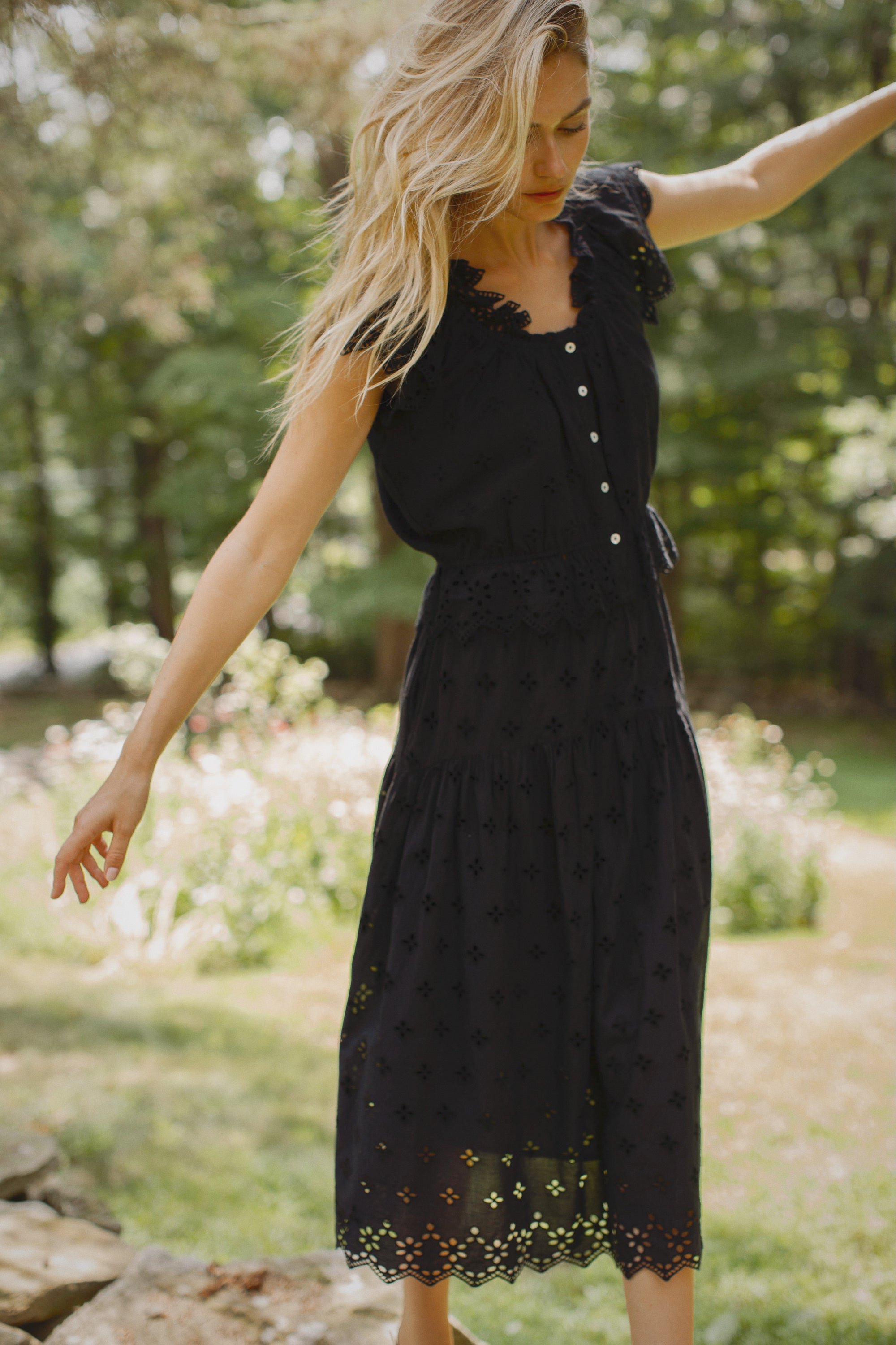 Louisa Skirt - Black Eyelet