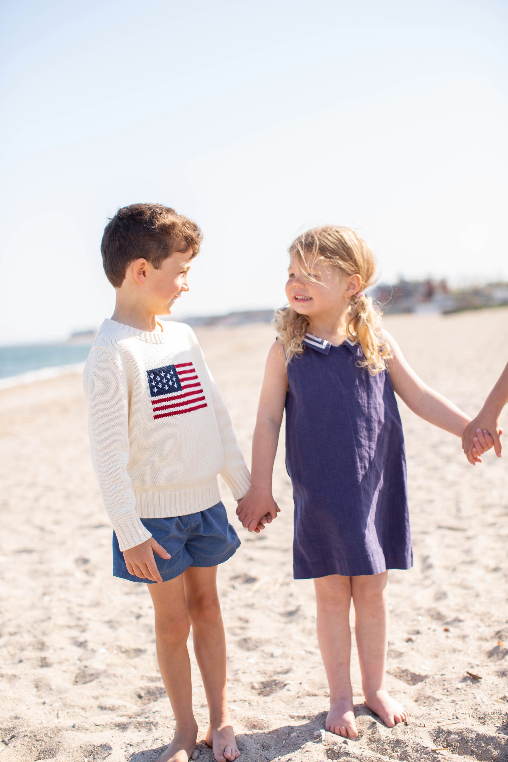 Girls Waterfront Shift Dress - Navy