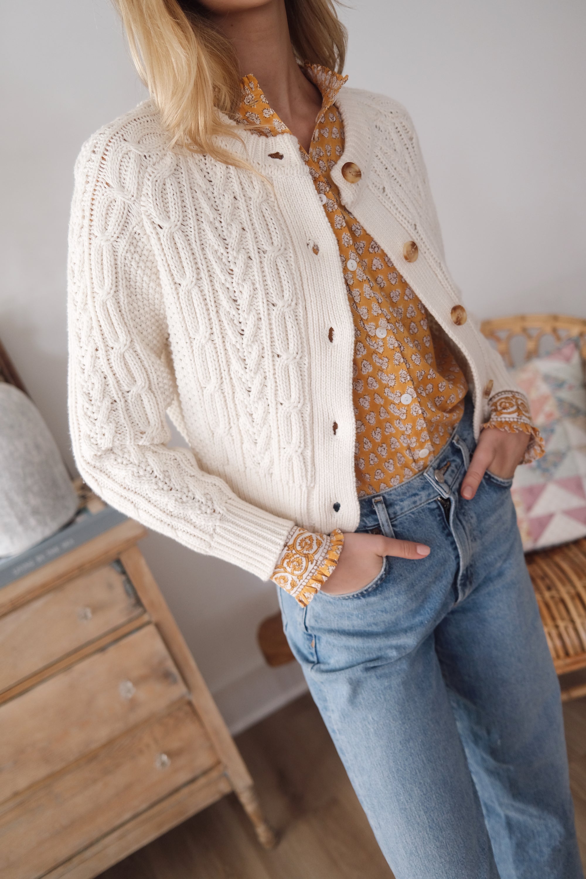 Cable Cardigan - Ivory