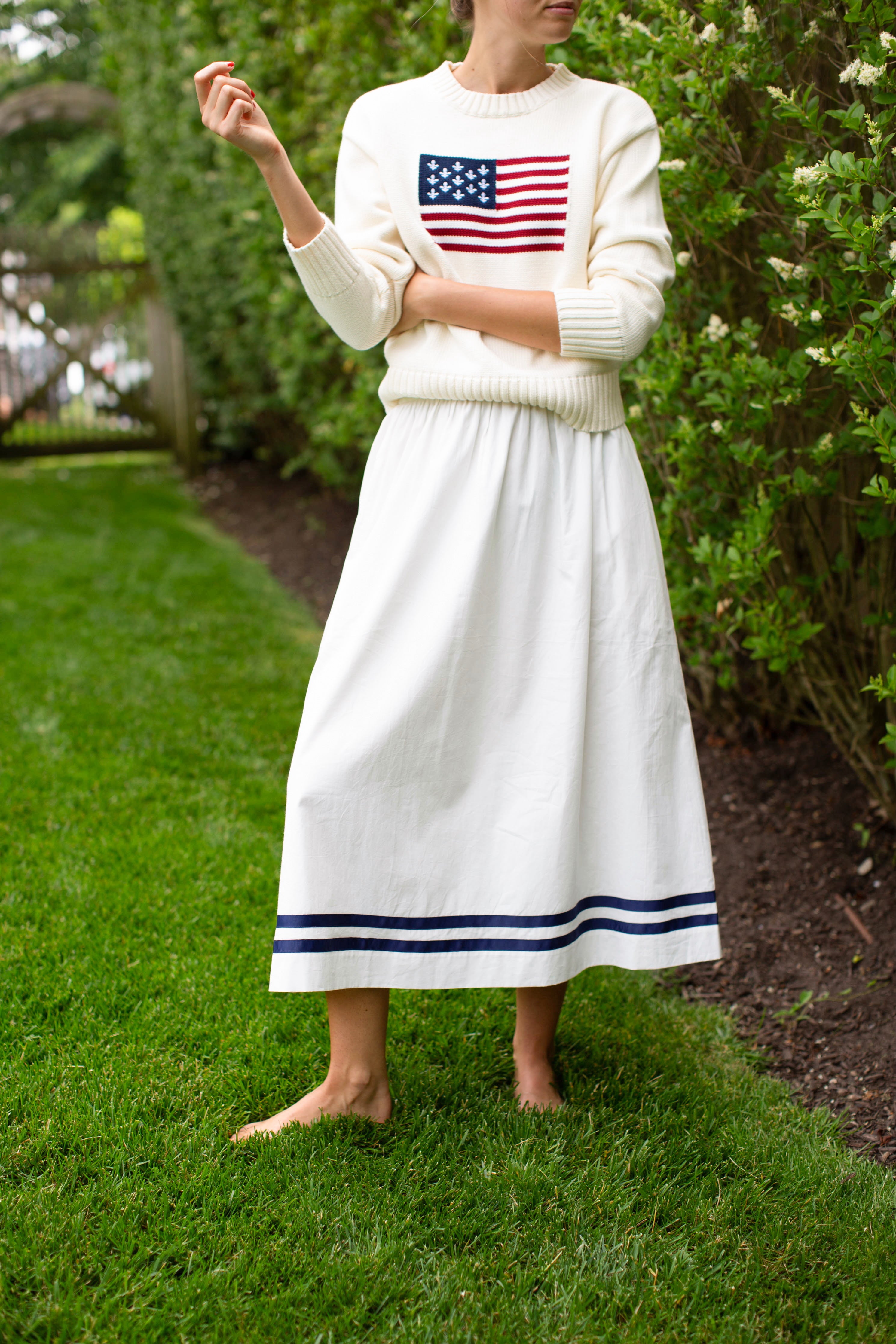 Marea Flag Sweater - Ivory – Marea by Liz Joy