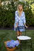 Jeanine Dress - Indigo Striped Hollyhock