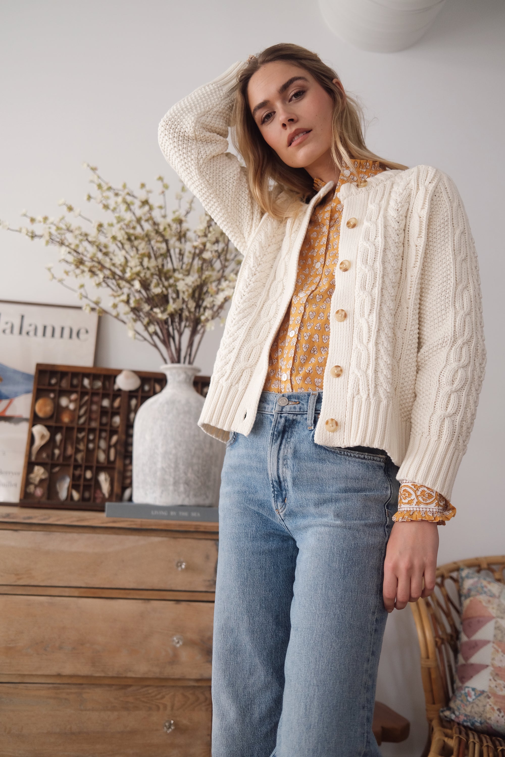 Cable Cardigan - Ivory