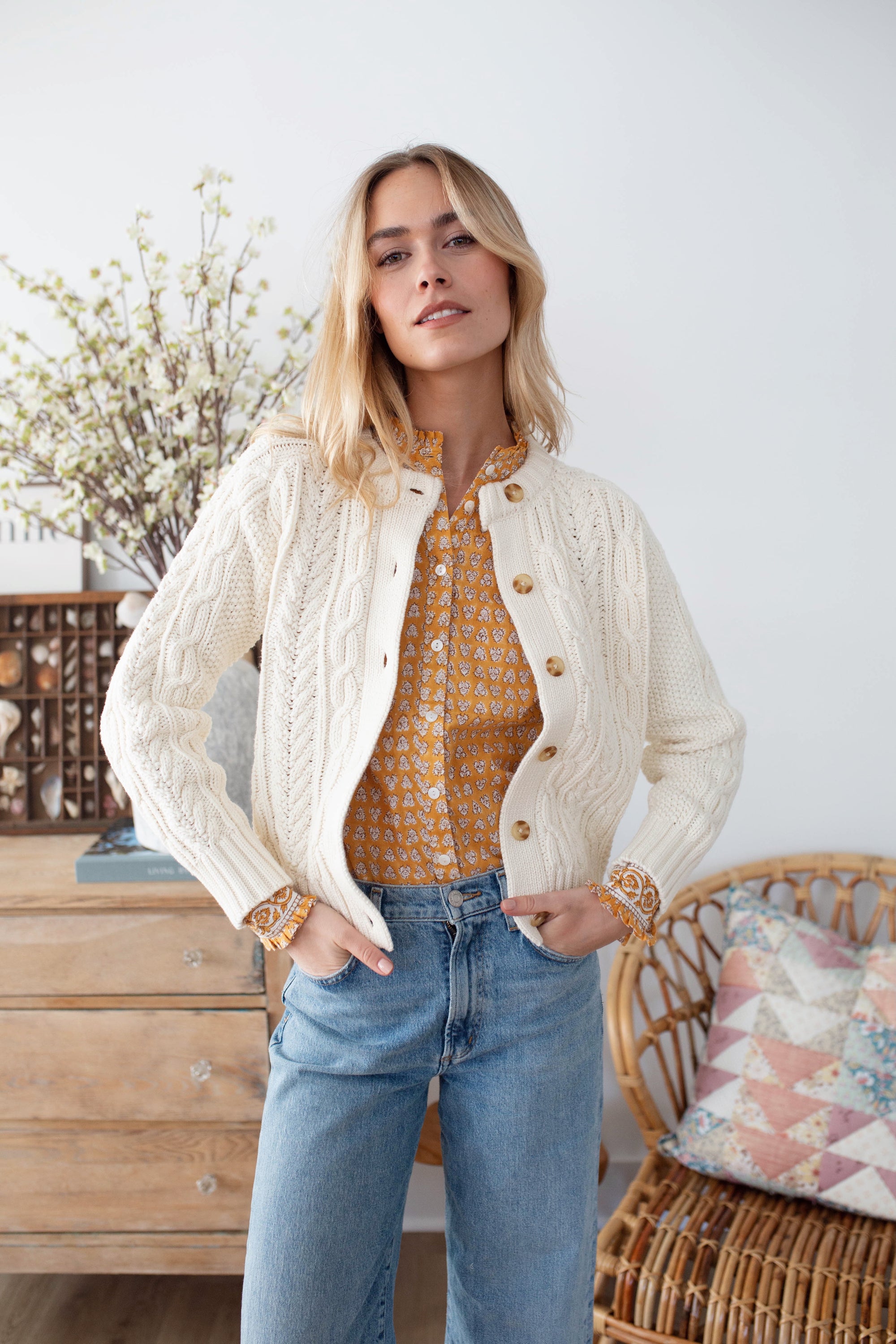 Cable Cardigan - Ivory