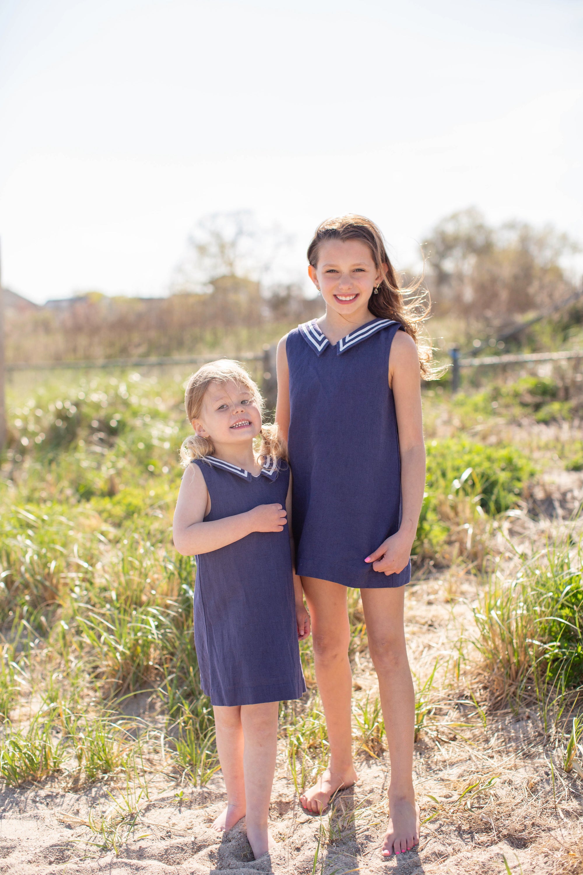 Girls Waterfront Shift Dress - Navy