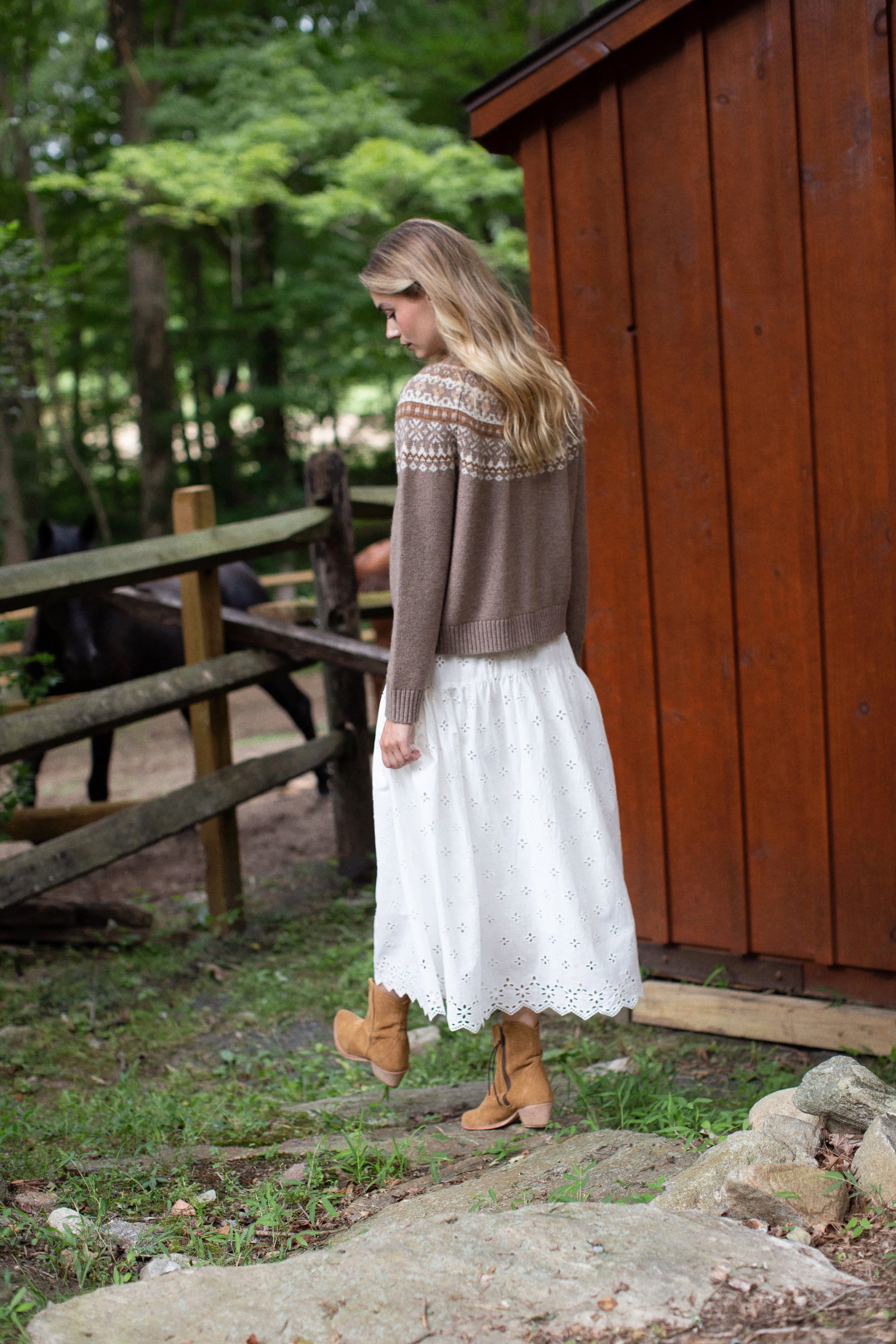 Louise Fair Isle Cardigan - Oatmeal