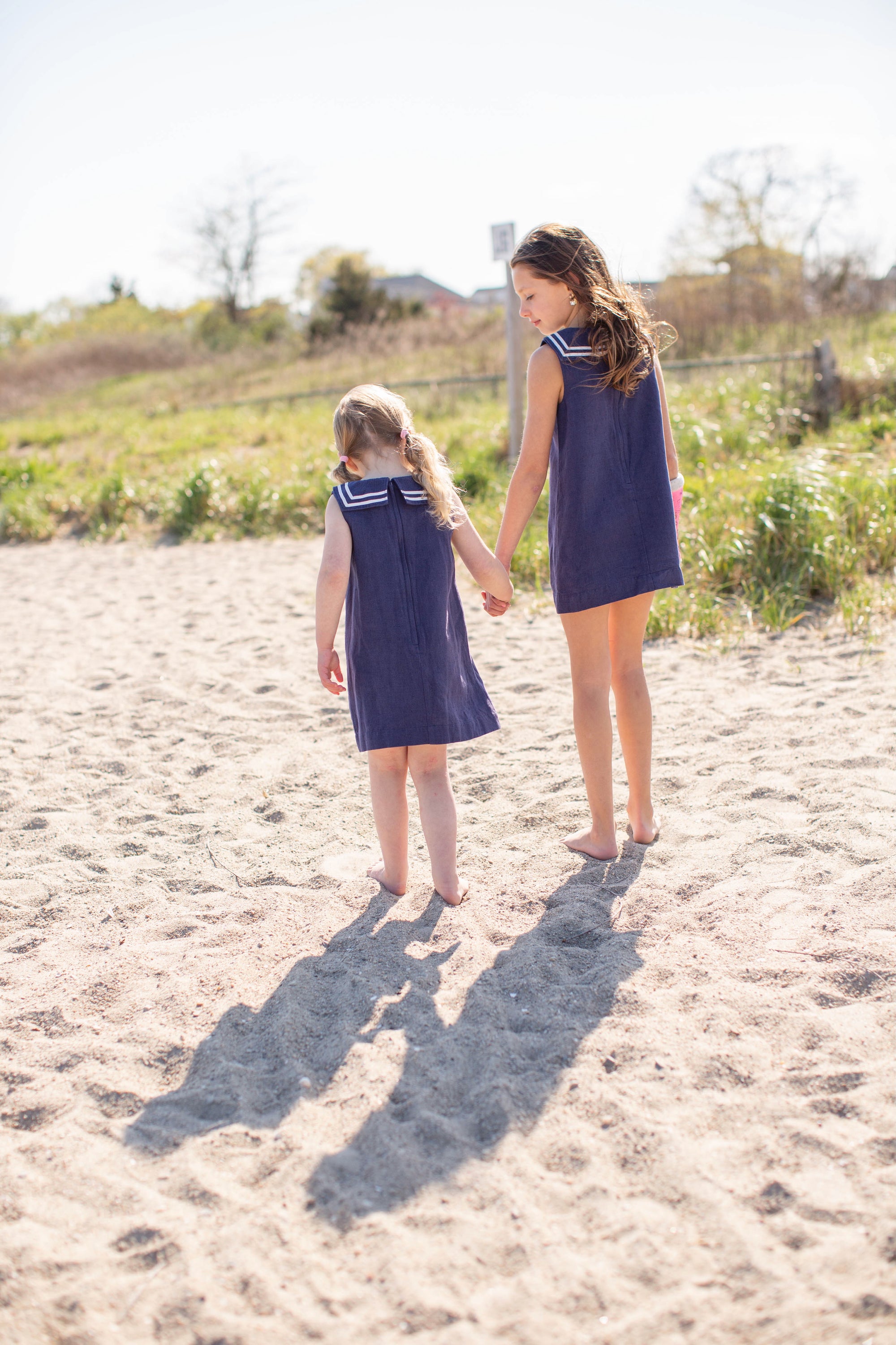 Girls Waterfront Shift Dress - Navy