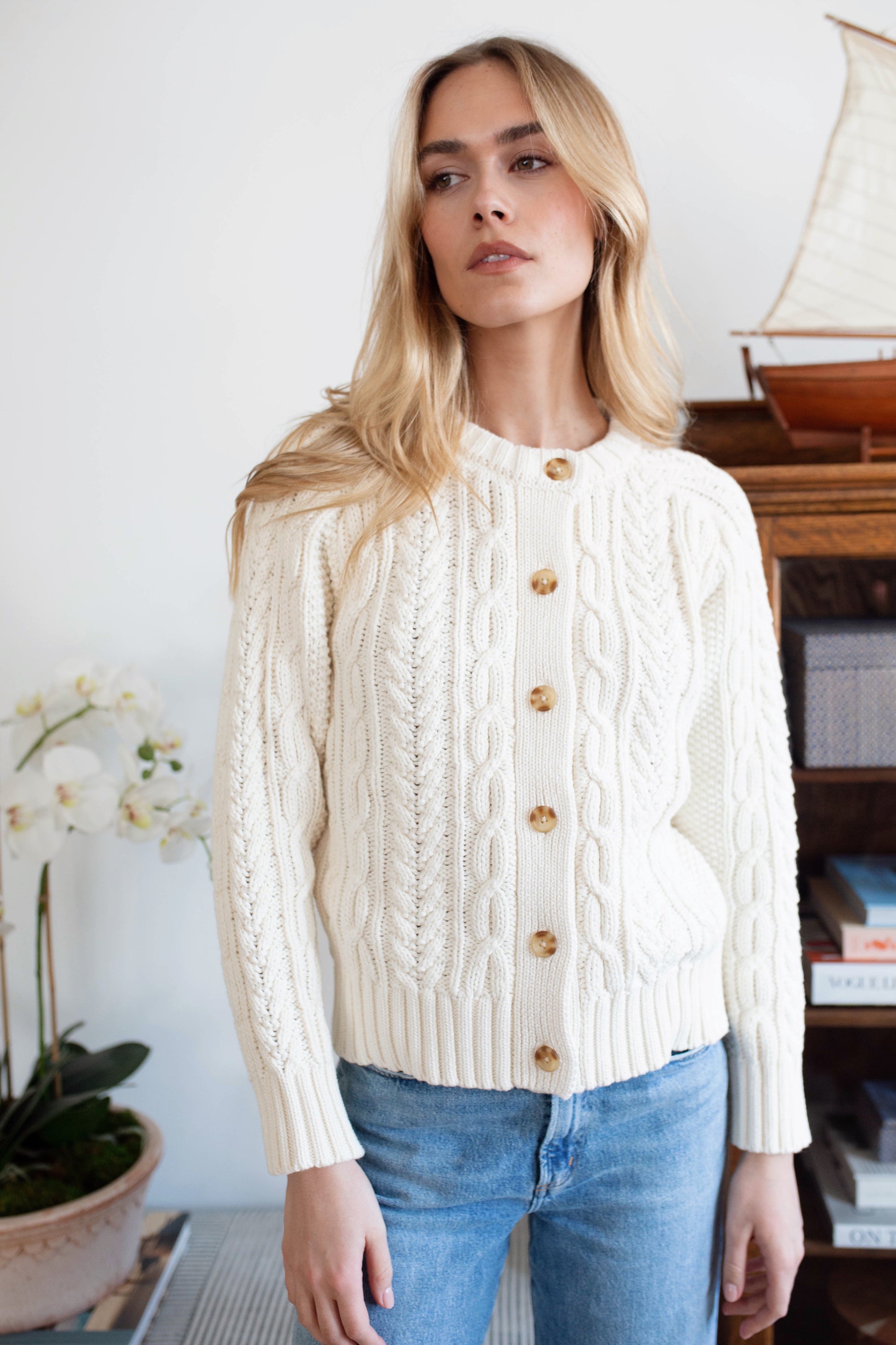 Cable Cardigan - Ivory