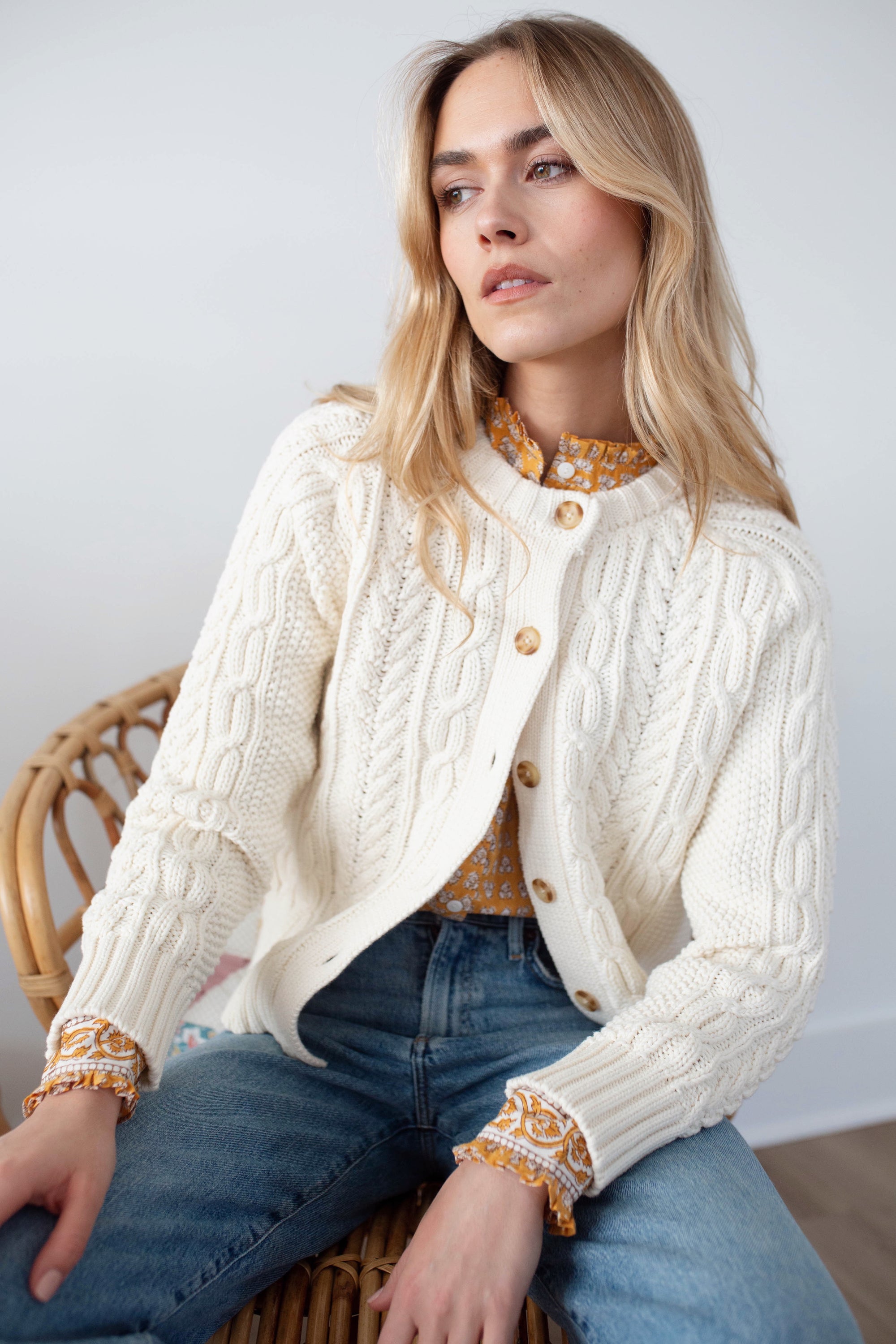 Cable Cardigan - Ivory