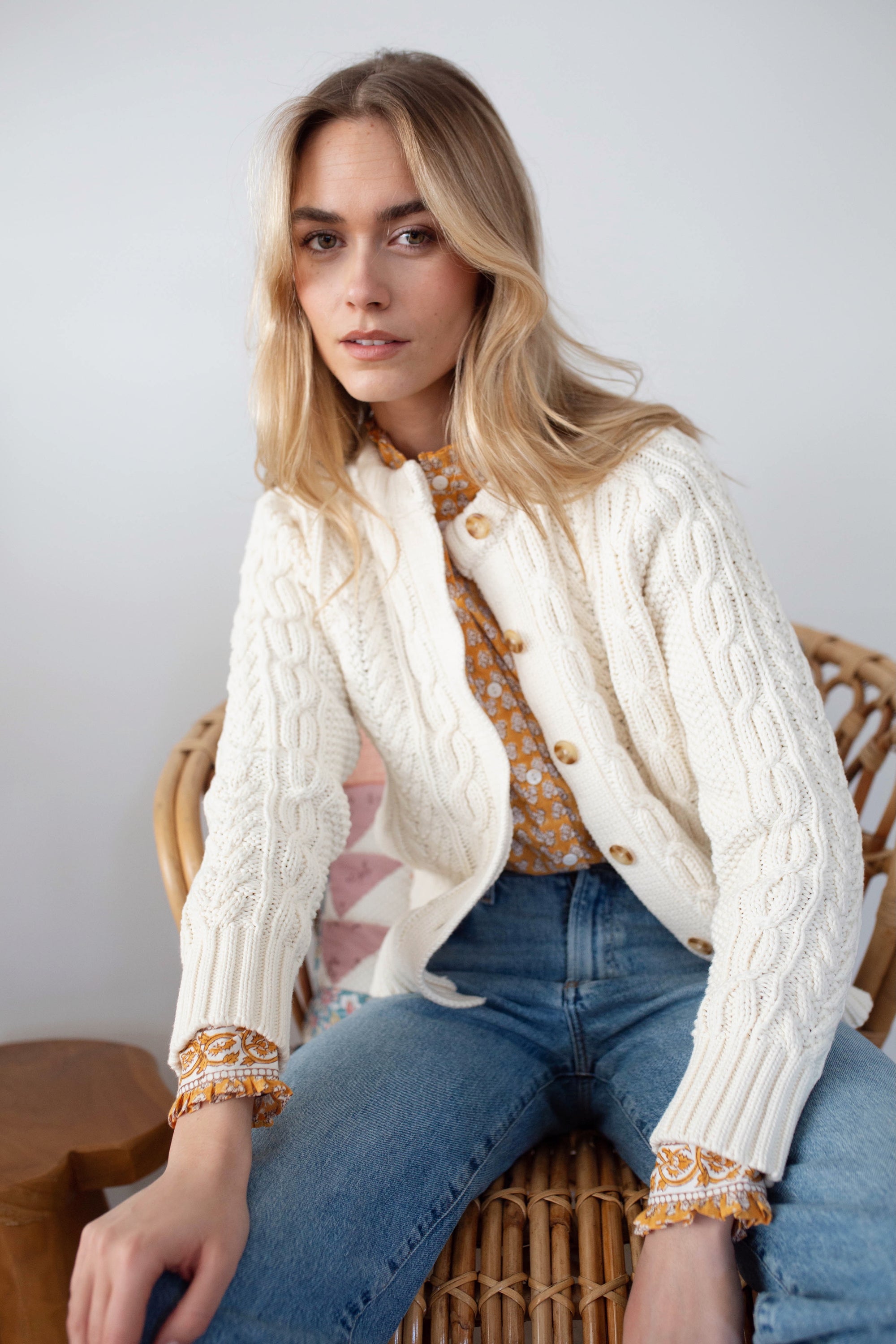 Cable Cardigan - Ivory