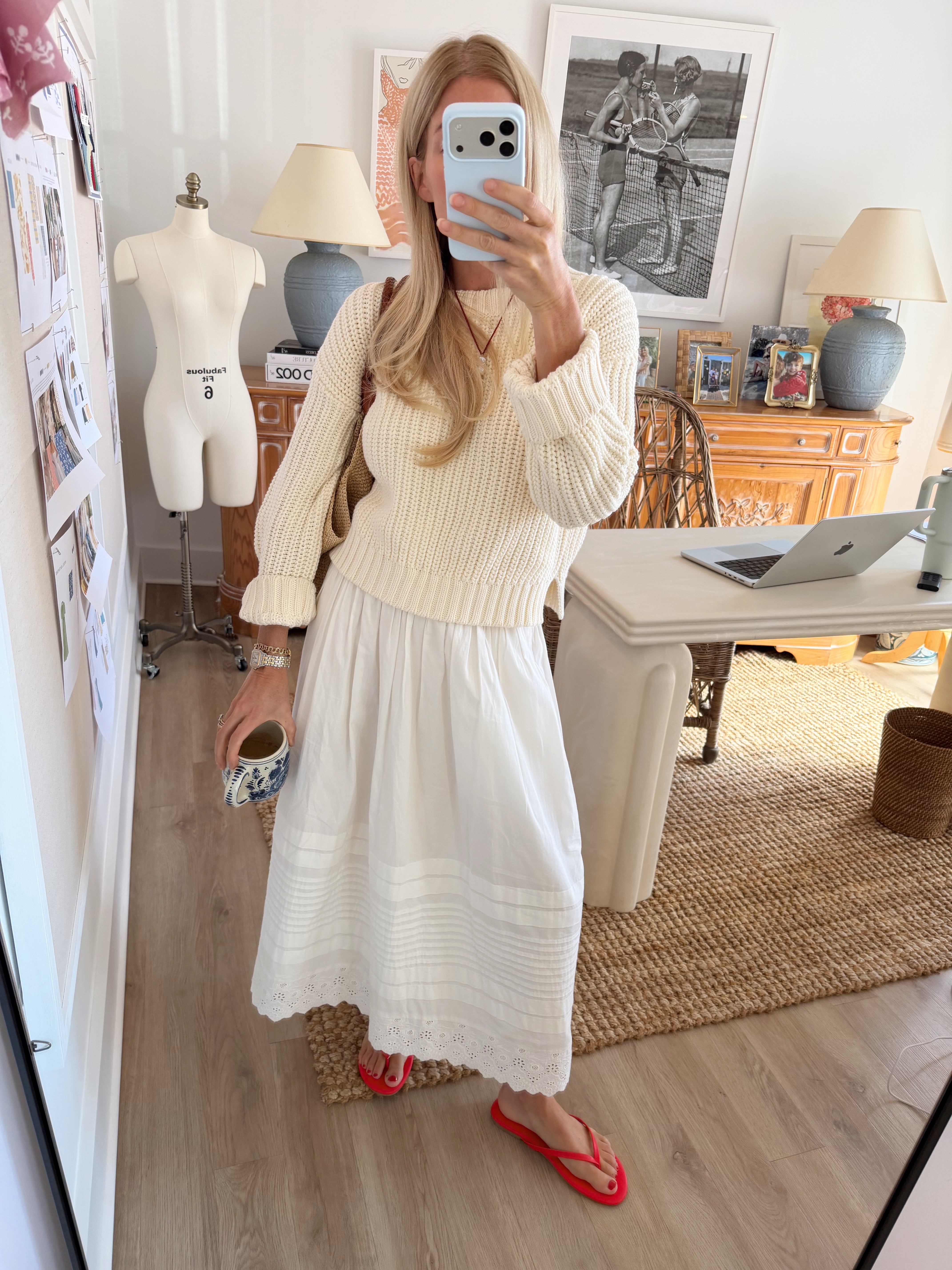 Lydia Skirt - Shell Schiffli – Marea by Liz Joy