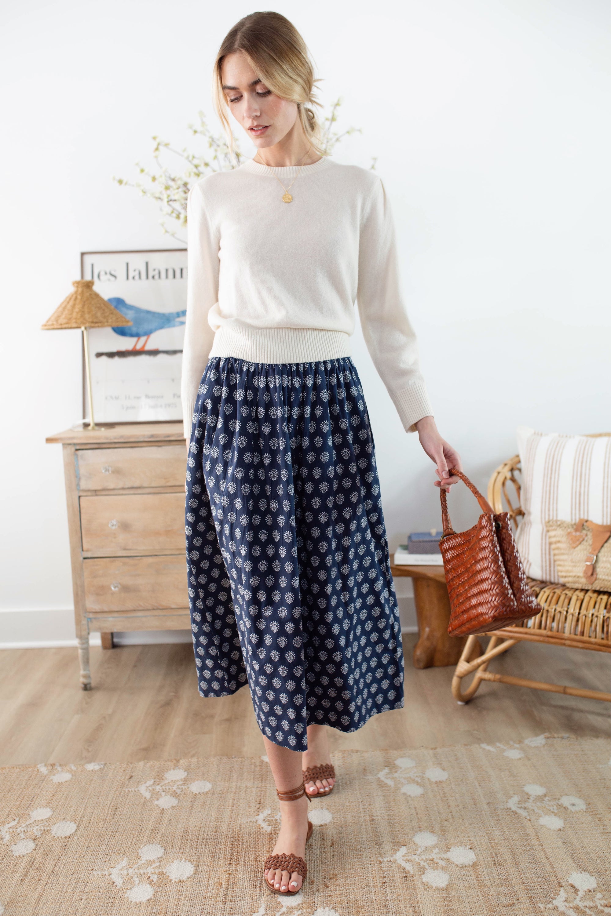 Charlotte Skirt - Navy Mini Meadow