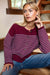 Martha Cardigan - Burgundy/Pale Blue Stripe