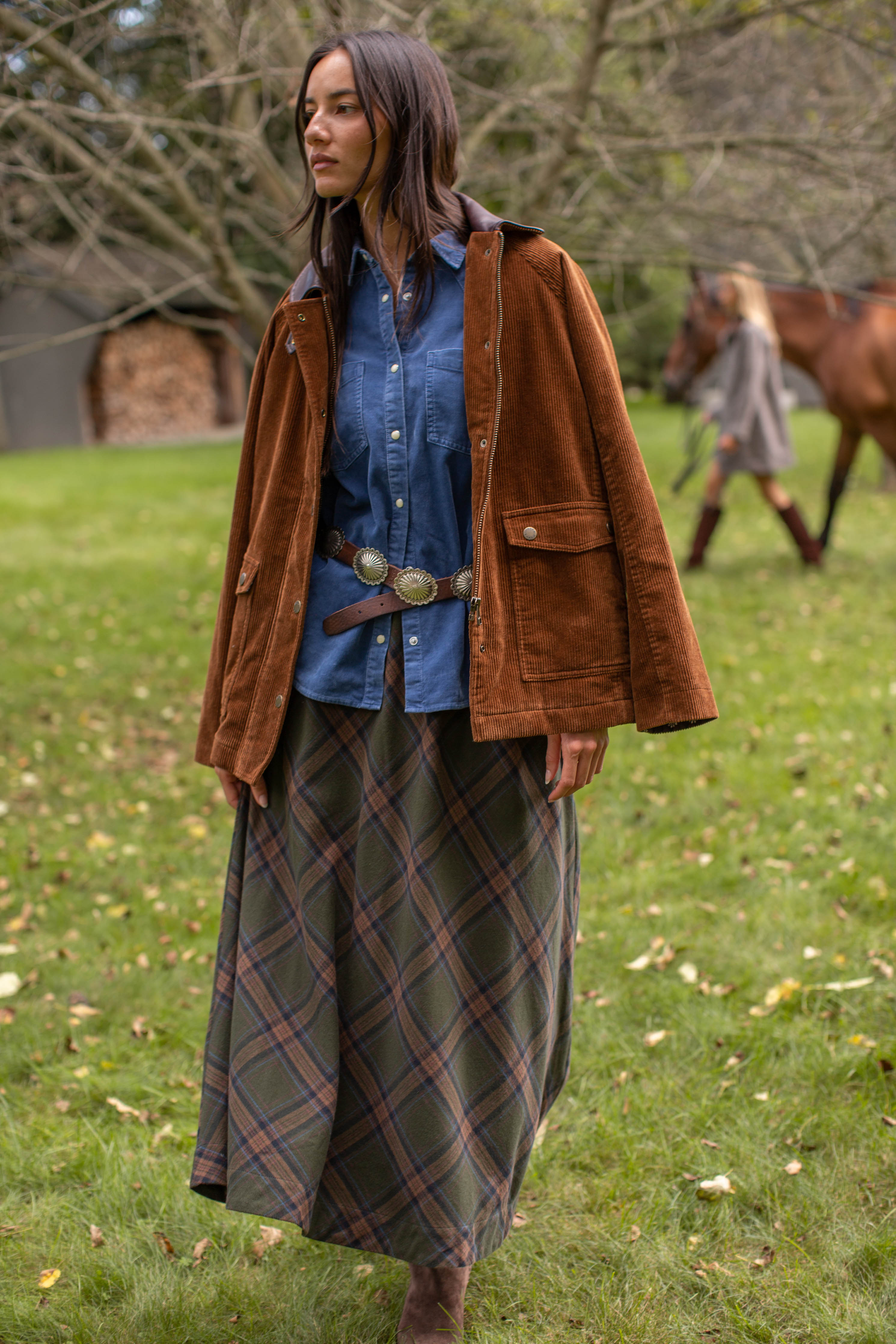Charlotte Skirt - Hunter Plaid – Marea by Liz Joy